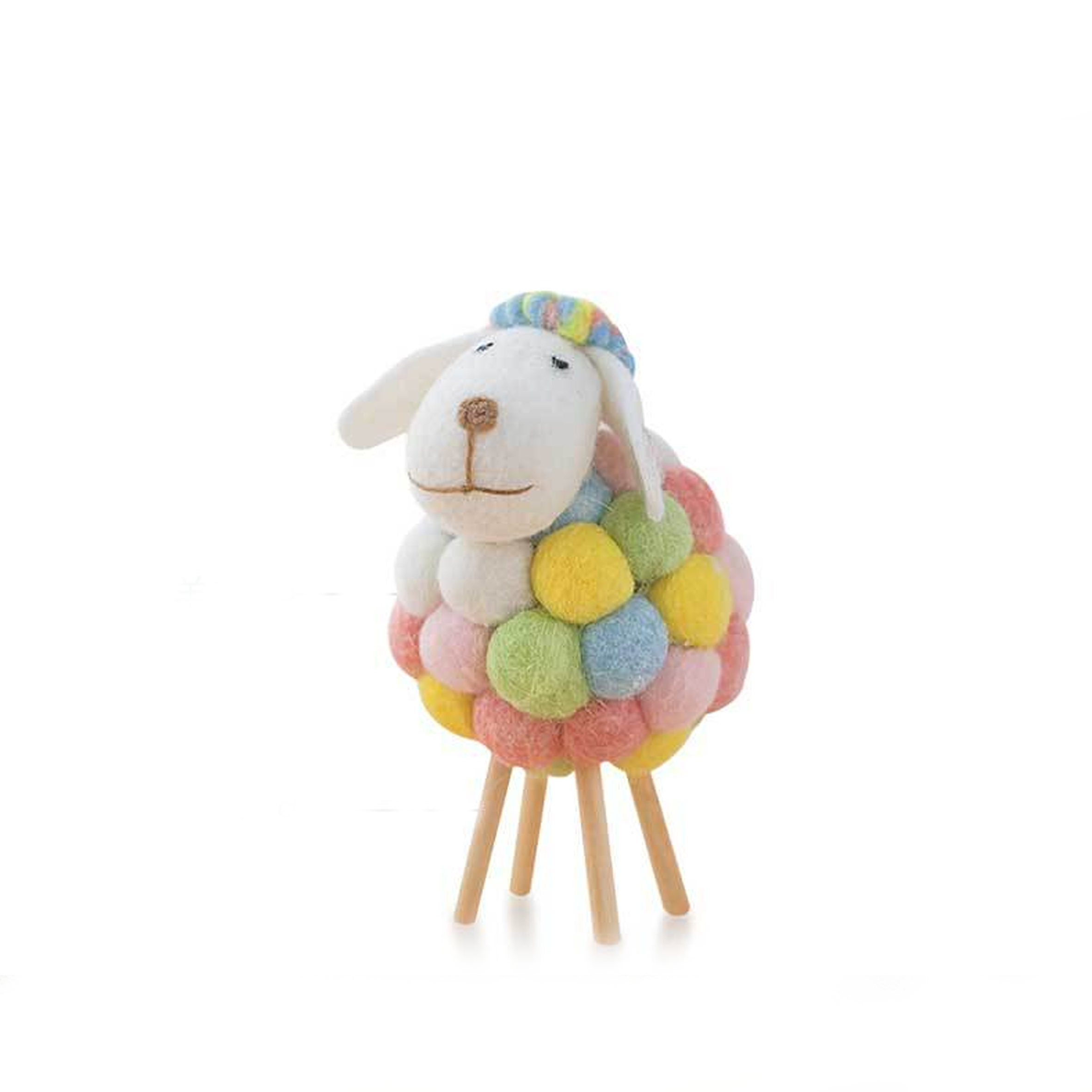 Wool Felt Sheep Figurine, Colorful Small Sheep Tabletop Decor